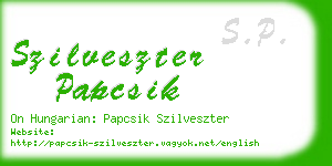 szilveszter papcsik business card